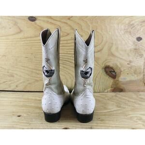 Joe Boots by Arles Mens 8 Multicolor Leather Ostrich Print Western JB901 Cowboy